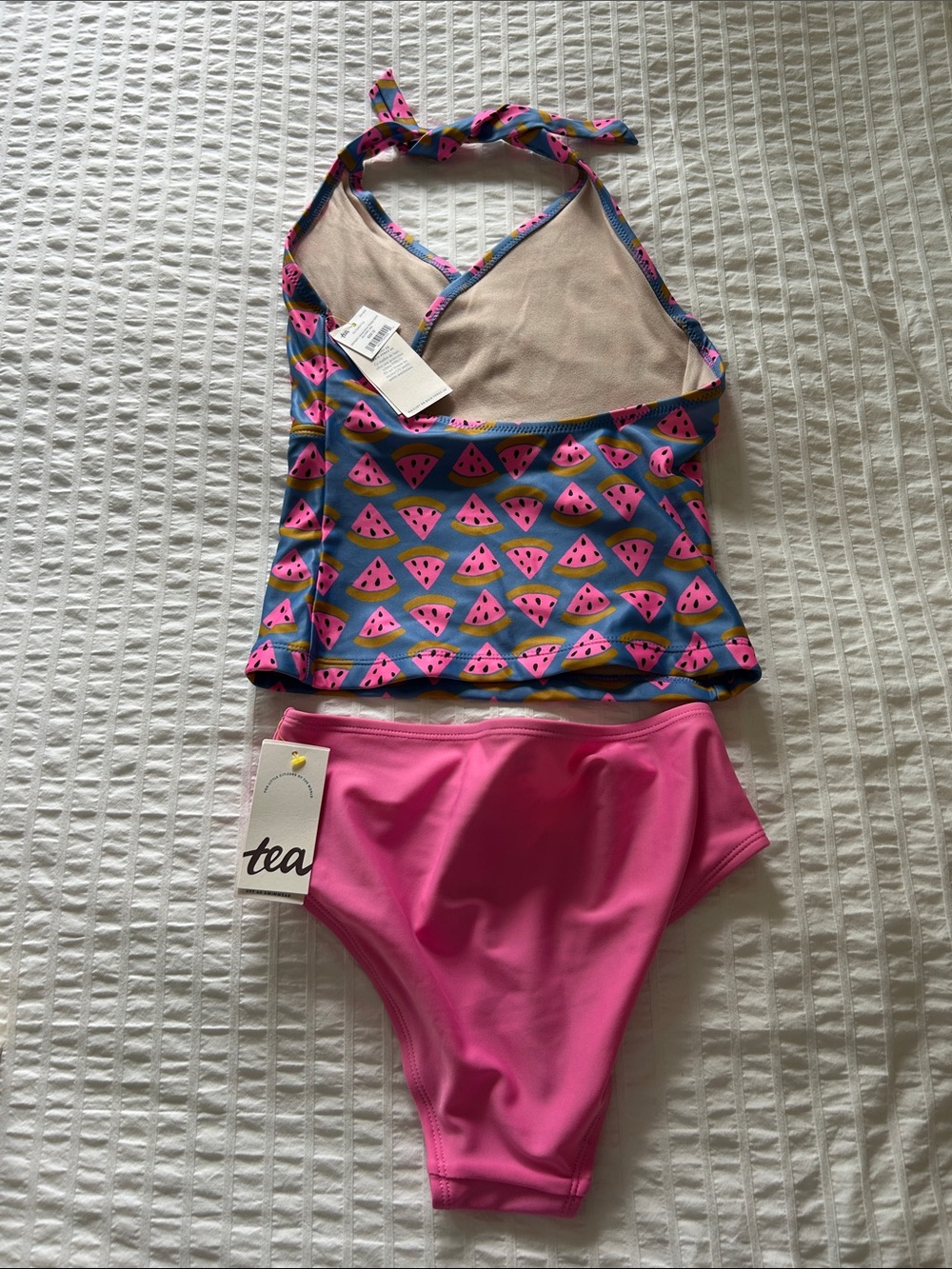 Tea Collection Pink & Blue Watermelon Tankini Set size 12